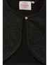 Little Girls Black Metallic Shiny Rhinestone Flower Button Sweater Bolero 2T-6 - SophiasStyle.com